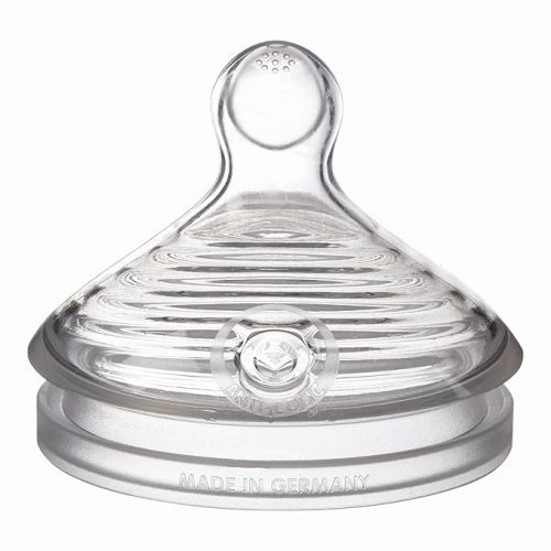 NUK Simply Natural Baby Bottle Nipples - Medium Flow Silicone Extra Soft Anti-Colic Air System BPA-Free Pack of 2