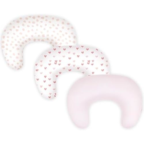 TotAha 3Pack Nursing Pillow Covers: Compatible with Updated Boppy Nursing Pillow, Soft Stretch Breastfeeding Pillow Covers with Dual Zipper, Washable Replacement Slipcovers, Pillow Insert Not Included