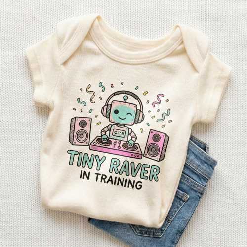 Tiny Raver In Training Baby Onesie - Cute EDM Festival Bodysuit