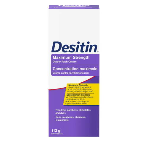 Desitin Maximum Strength Baby Diaper Rash Cream, 40% Zinc Oxide to Help Treat, Heal, and Prevent Diaper Rash, Hypoallergenic, Phthalate- & Paraben-Free Paste, 113 g - Walmart.ca