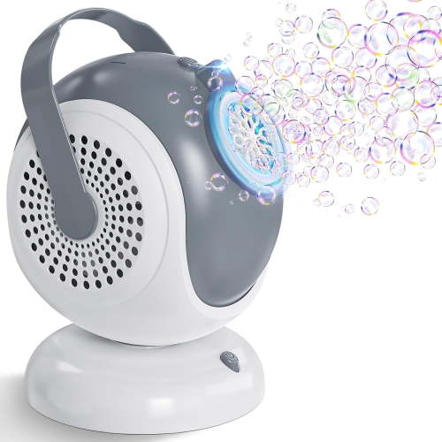 Beautysureup Bubble Machine, Automatic Bubbles Blower for Kids with LED Light and Solution, 360° Spinning & 75° Adjustment, Outdoor Toys for Parties, Ideal Birthday Toddlers Gifts , Wedding Stage Use