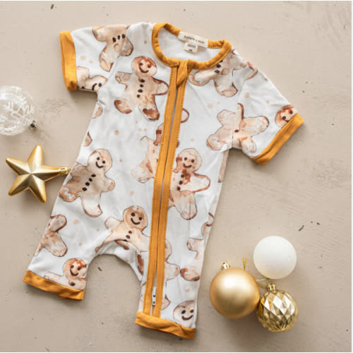 Tis The Season - Gingerbread Short-Sleeve Romper