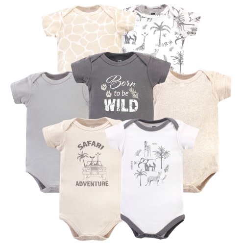 Hudson Baby Infant Boy Cotton Bodysuits, Vintage Safari
