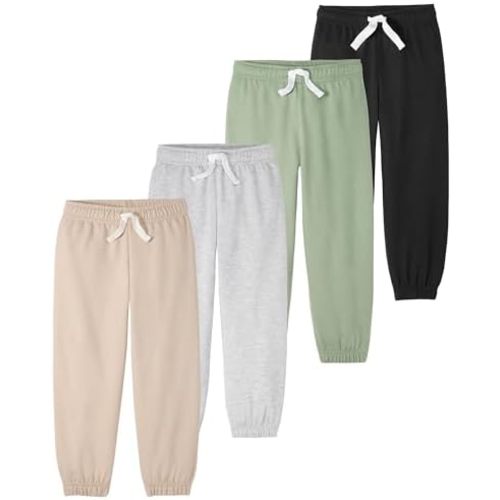 Garanimals Baby & Toddler Boy Jogger Pants - Machine-Washable Kid's Clothes - Size 0-6T - 4 Pack Set