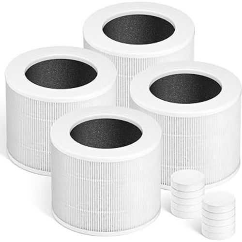 Core Mini Replacement Filter Compatible with LEVOIT Core mini-P Air Purifier, 3-in-1 Pre, H13 True HEPA, Activated Carbon Filtration System,Core Mini-RF,4 Filter & 10 Fragrance Sponge，By Improvedhand