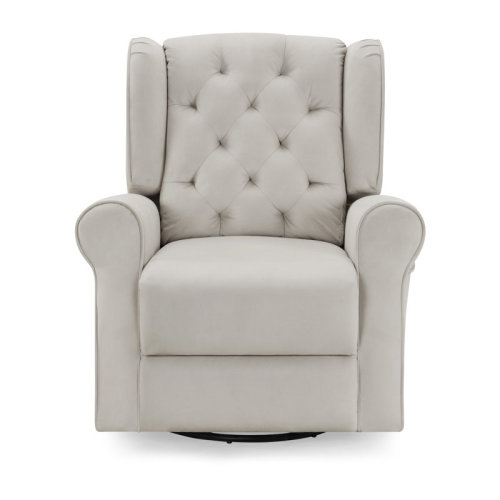 Delta Children Emmie Electronic Power Recliner And Swivel Glider With USB Port In Livesmart Performance Fabric - Water Repellent & Stain Resistant, Light Grey Dove Velvet & Reviews | Wayfair