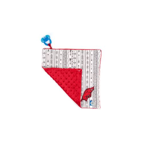 Razorback Lovey Blanket: Arrow Stripe Hog Binky with Paci-clip