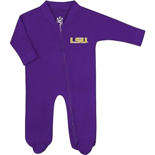 Little King NCAA Long Sleeve Full Zip Footed Romper-Sizes 0-3 Months 3-6 Months and 6-9 Months