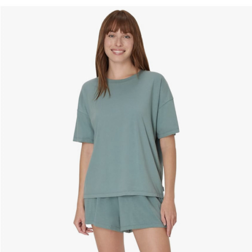 Hanes womens Originals 2 Piece Lounge Set, Comfywear Supersoft Boxy T-shirt & Sleep Shorts Loungewear Set