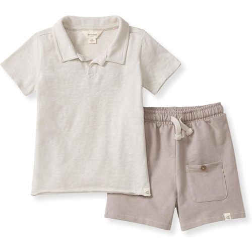 Burt's Bees Baby Baby Boys' Shirt and Shorts Set, Top & Bottom Outfit Bundle, 100% Organic Cotton