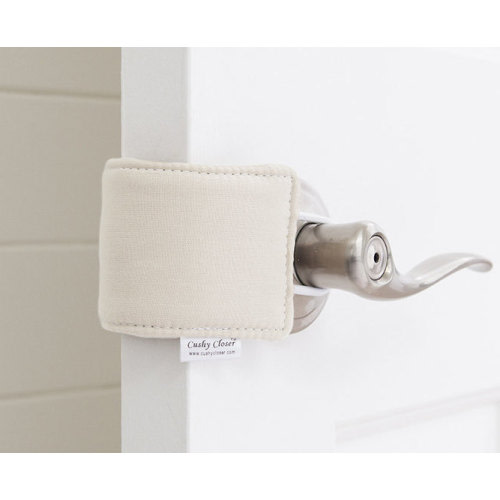 Original Cushy Closer Door Cushion - Natural/Creamy Beige - Door Latch Cover - No Slam - Sleep Aid