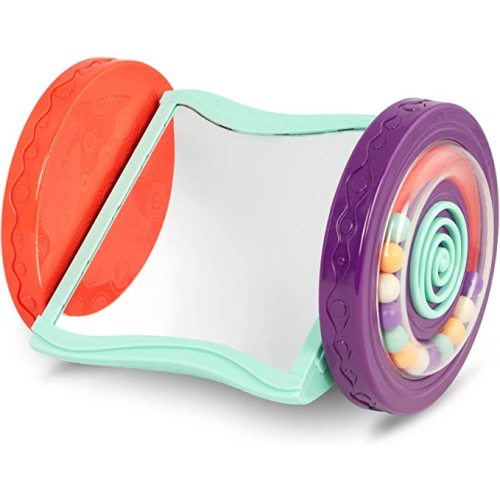 B. toys – Baby Toys Mirror with Rolling Sensory Wheels – Interactive Roly– Poly Mirror for Tummy Time & Crawling – Early Learning for Infant Development – 0+ Months