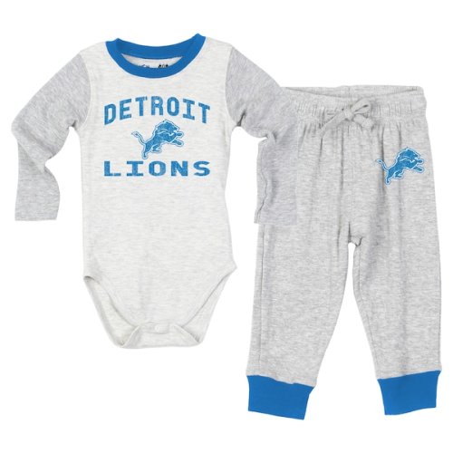 Infant Wes & Willy  Gray Detroit Lions Jie Jie Hopper Set