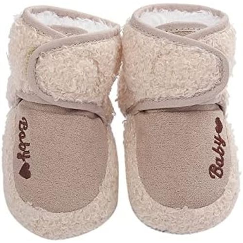 Mercatoo Newborn Winter Shoes 0-18M Baby Infant Soft Plush Snow Boots Warm Cotton Lined Non-Slip First Walkers Shoes
