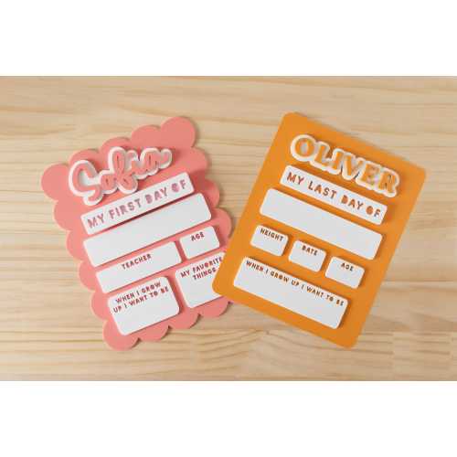 Personalized Back to School Acrylic Dry Erase Sign - My First Day & My Last Day Photo Prop - With Favorites | Teacher | Date and Age