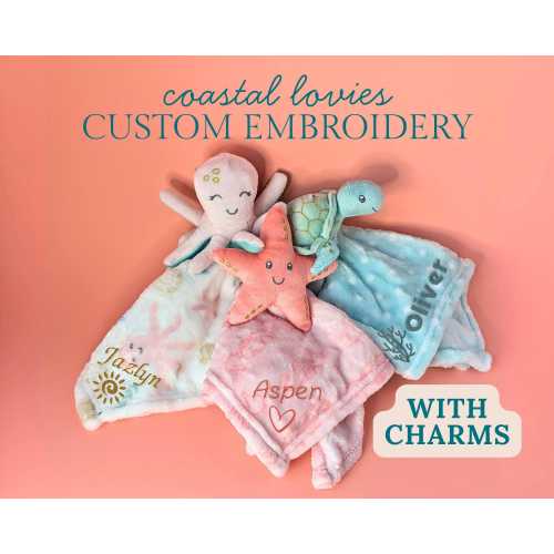 Turtle Security Blanket Baby Shower Gift Idea Marine Animal Lovey Comfort Object Custom Newborn Toy Sea Creature Nursery Decoration Ocean