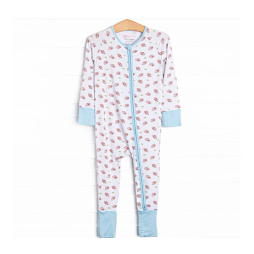 Touchdown Time Bamboo Zippy Pajama, Blue – Stitchy Fish