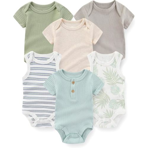 Fashion Baby Boy Girl Bodysuits 6-Pack Casual Cotton Soft Infants Outfit New born Clothes
