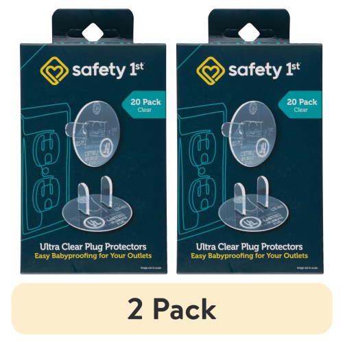 (2 pack) Safety 1st Ultra Clear Plug Protectors (20pk), Clear, Toddler