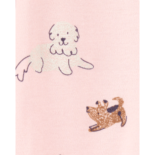 Baby Girl Dog Print 2-Way Zip Cotton Sleep & Play Pajamas - Pink - Carter's | Carter's