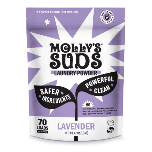 Molly's Suds Original Laundry Detergent Powder | Gentle for Sensitive Skin, Stain Fighting | 70 Loads (Lavender)