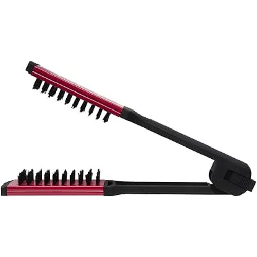 Diane Ceramic Straightening Brush with Nylon Bristles for Smoothing and Styling Thick Coarse Hair, Double-Sided Hair Straightener Brush
