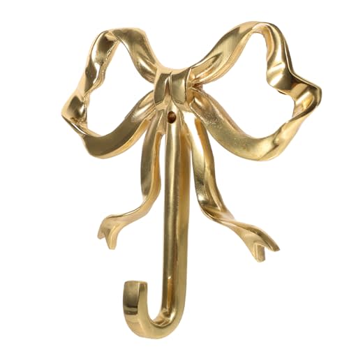 Zerodeko Bow Hook Bed Room Decor Decoration for Bedroom Coat Hangers Hat Hanger Sticky Wall Hooks Towel Hook Brass Clothes Hook Bowknotclothes Hook Bright Gold Hook up Hat Hook Decorate,L