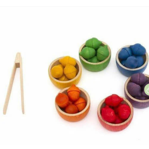 Grapat Bowls Acorns Sorting Game - Wooden Learning Toy