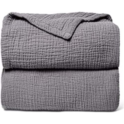 Lulu moon Muslin Quilt Blanket, Crib Blanket for Baby and Toddler,47x47 Inches(Gray)