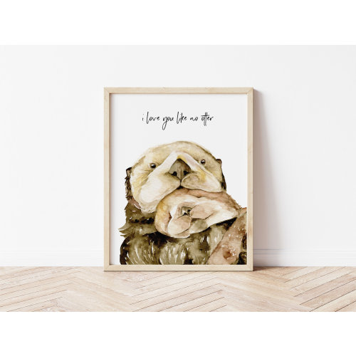 READY TO SHIP otter nursery decor. Woodland themed nursery. Woodland animal nursery