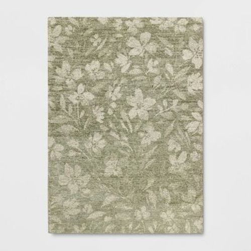5'x7' Botanical Flatweave Area Rug Green - Threshold™