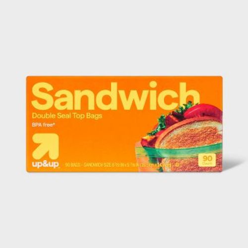 Sandwich Storage Bags - 90ct - up&up™: Double Seal Lock, BPA-Free, Polyethylene