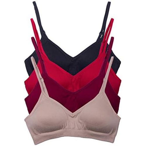 Kalon Women’s 4 Pack Demi Padded Bralette Wireless Comfortable Bra