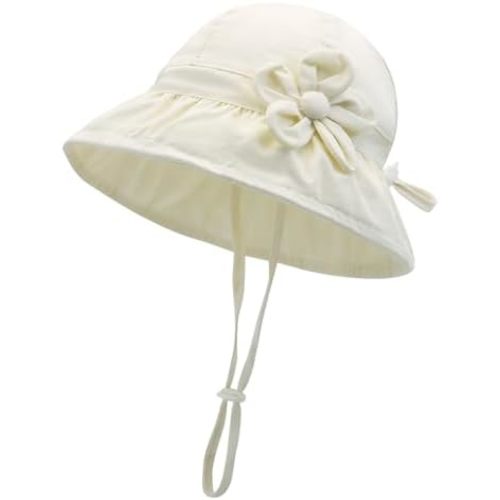Baby Sun Hat UPF 50+ Toddler Bucket Hats Cute Girls Wide Brim Kids Cotton Hat for Outdoor Infant Beach Essentials