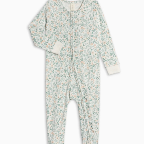 Neve Ruffle Zipper Footed Romper