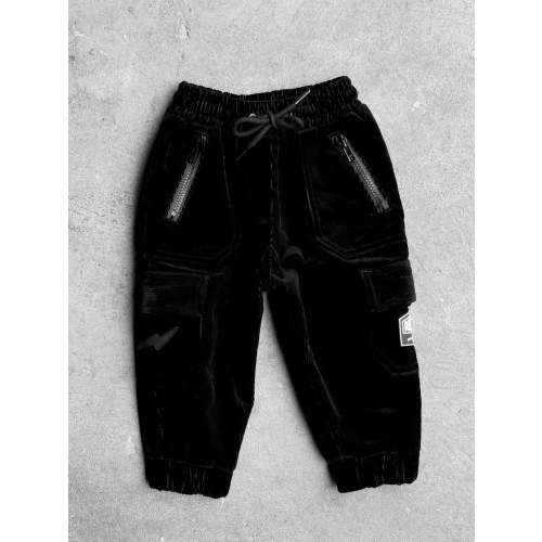 Cargo Pants in Black Corduroy