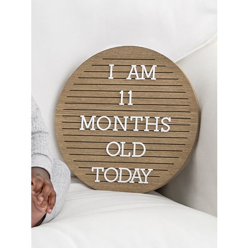 Modern Moments by Gerber Baby Boy or Girl Unisex Wooden Milestone Letterboard, One size, Brown