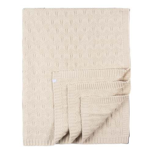 Baby Neutral Tan Sweater Knit Blanket