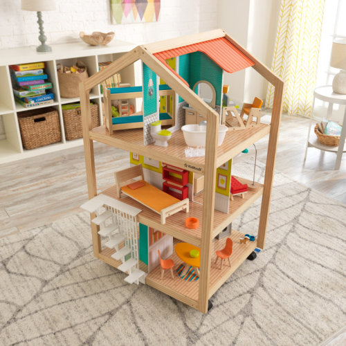 KidKraft So Stylish Mansion Wooden Dollhouse with 42 Accessories & Reviews | Wayfair