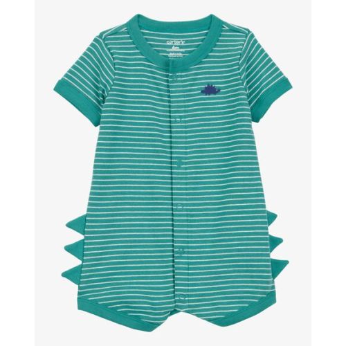 Baby Dinosaur Striped Cotton Short-Sleeve Romper - Green - Carter's | Carter's