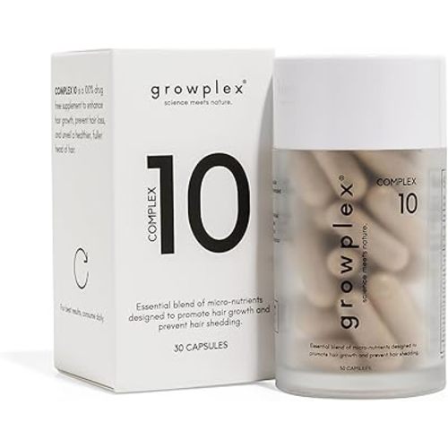 Complex10 Hair Support Supplement with Biotin, Collagen & 10 Essential Nutrients – Supports Healthy, Stronger-Looking Hair – 30 Capsules for Men & Women