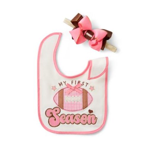 Baby Girls My 1st Season Bib and Hair Bow Set