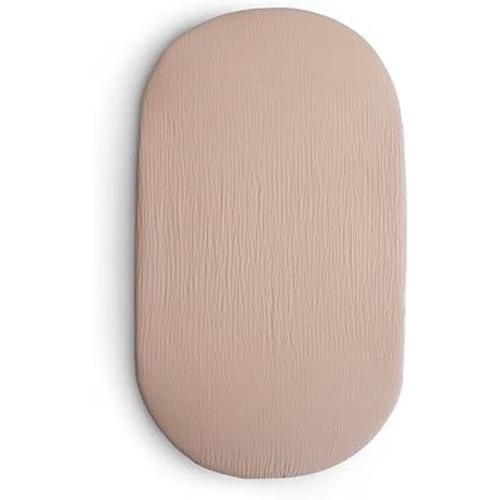 mushie Extra Soft Bassinet Muslin Crib Sheet | 30" x 16" (Blush)