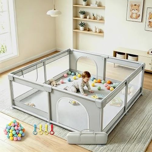 Baby Playpen 125x125cm Play Pen for Babies and Toddlers Sturdy Playard