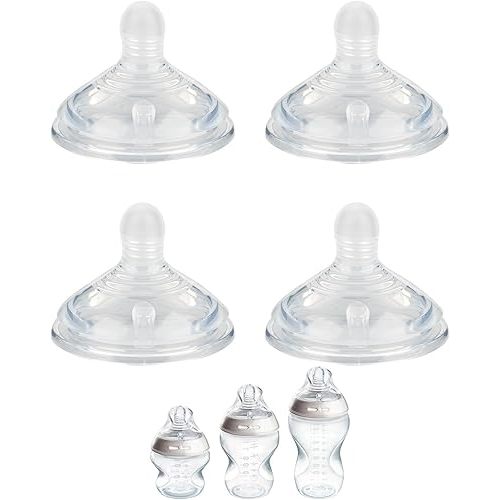 Silicone Nipple (M) for Tommee Tippee Natural Start Anti-Colic Baby Bottles, Medium Flow, 3m+, 4 Count
