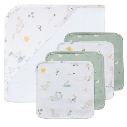 Living Textiles Baby Tractor Ride 5-pc. Bath Gift Set