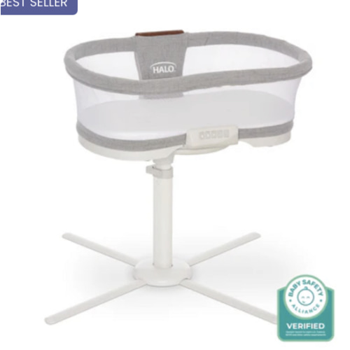 HALO - BassiNest Luxe Vibrating Bassinet, Bedside Sleeper - white