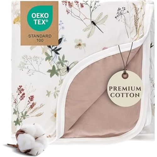 Pobibaby Girl Blankets, Toddler Blanket, 50x50, Soft Cotton (Wildflower)