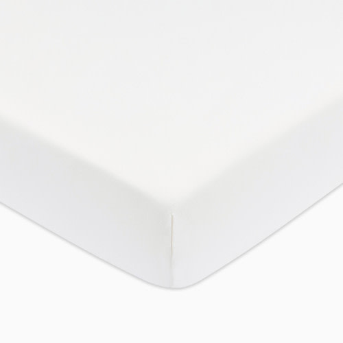babyletto Organic Brushed Cotton Crib Sheet - Bright White