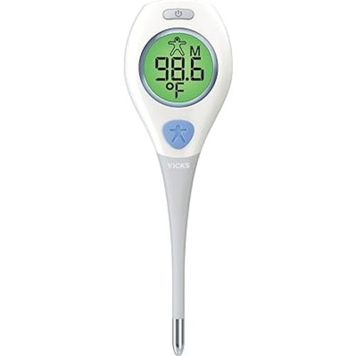Vicks RapidRead Digital Thermometer, Temperature Readings in 2 Seconds, Use as Oral Thermometer, Baby Rectal Thermometer or Under The Arm, Water Resistant